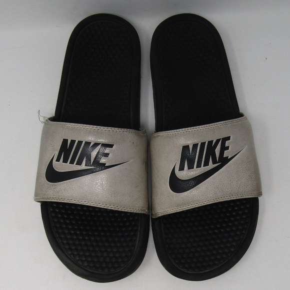 Nike Other - Nike Flip Flops White Black Sz 13 Slides Used